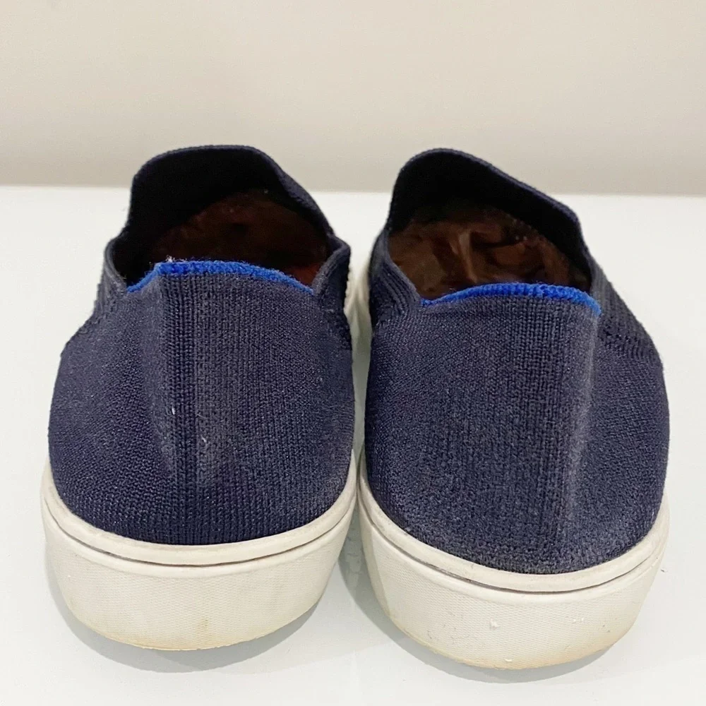 ROTHY’S Maritime Lattice Stitch Sneaker Slip On Navy Blue Comfort Size 10